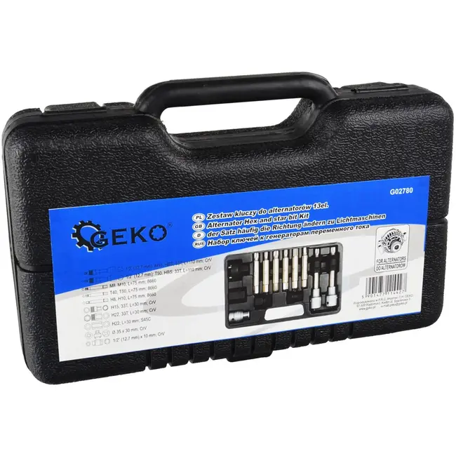 GEKO Alternator bitset - 13-delig - Hex en stervormig - Voor auto-onderhoud