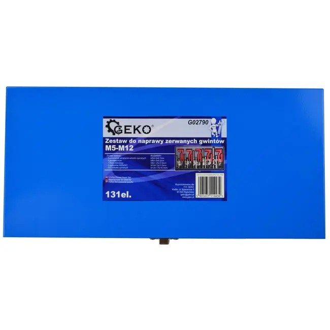 GEKO Draadreparatieset - 131-delig - HSS staal - M5-M12 - Inclusief metalen koffer