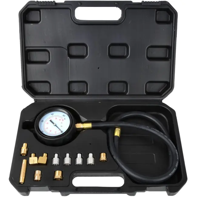 GEKO Automatische drukmeter set - 0-500 PSI - 12 adapters - 60 cm slang