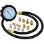 GEKO Automatische drukmeter set - 0-500 PSI - 12 adapters - 60 cm slang