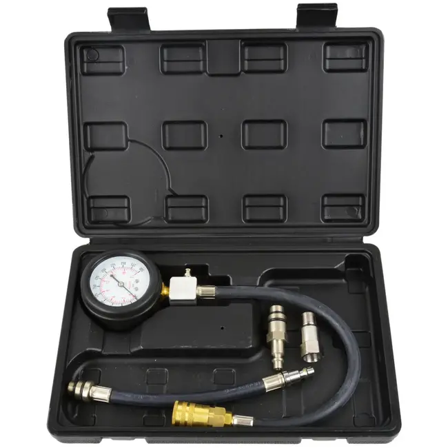 GEKO Meervoudige functie cilinderdrukmeter - analoog - max. 20 bar - lange slang - extra accessoires