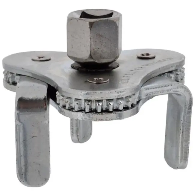 GEKO Oliefiltersleutel - Verstelbaar - Driepootontwerp - 62-120 mm - Inclusief adapters