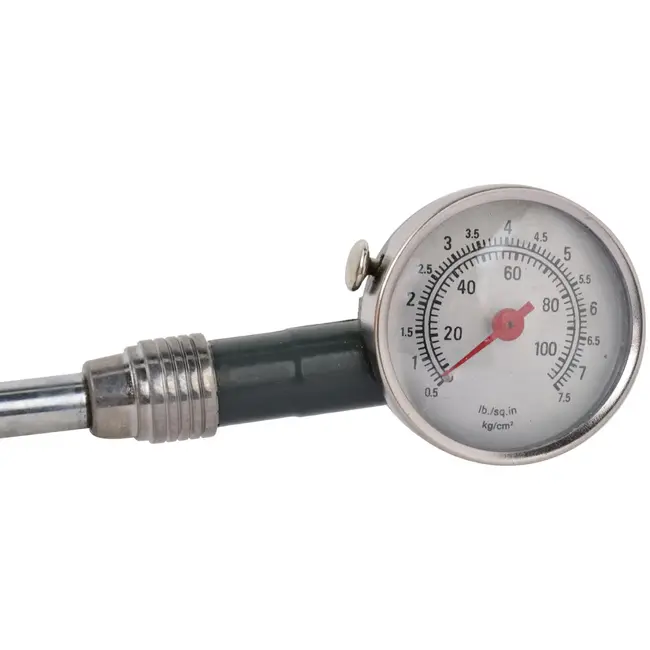 GEKO Dual head bandenmanometer - lange steel - 200 cm - PSI en BAR meting