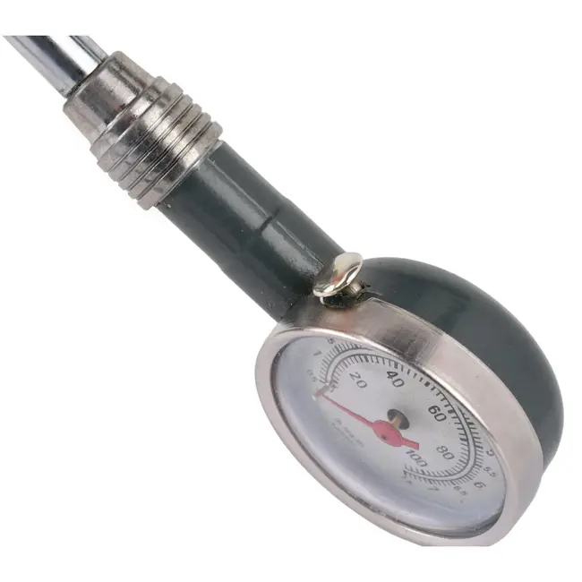 GEKO Dual head bandenmanometer - lange steel - 200 cm - PSI en BAR meting