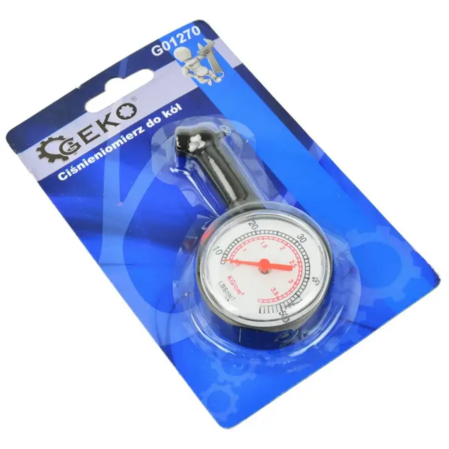 GEKO Dial bandenspanningsmeter - PSI en BAR - Drukontlastknop - 45° hoekstuk - Duurzaam plastic