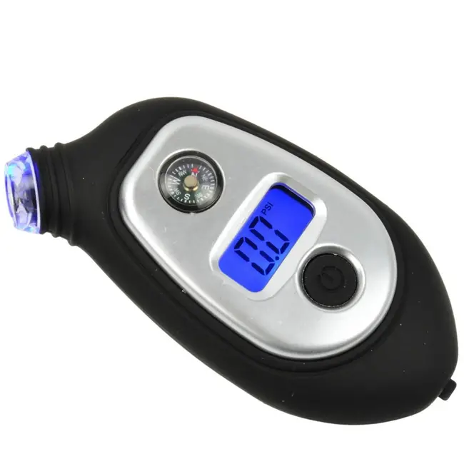 GEKO Digitale bandenspanningsmeter - met kompas en zaklamp - duurzaam kunststof