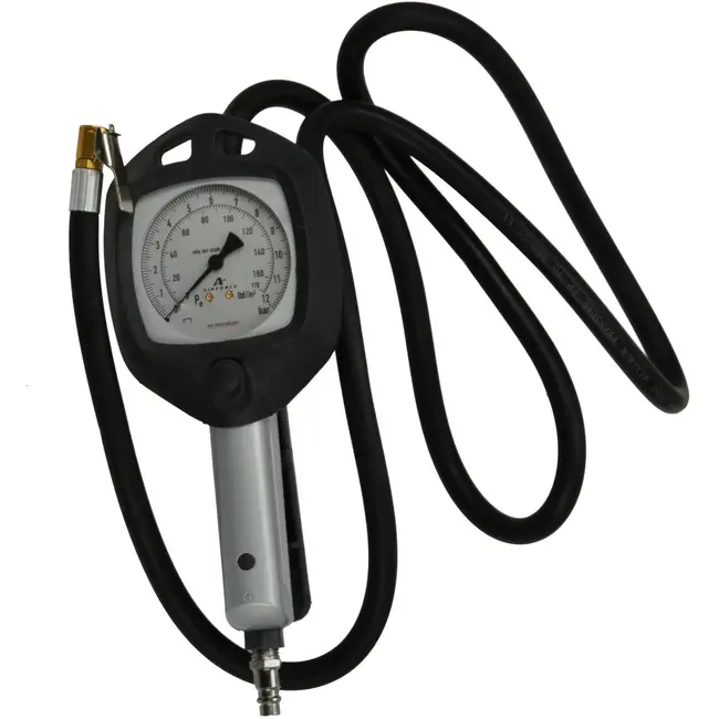 GEKO Professionele bandenspanner - schokbestendige manometer - 12 bar - 180 cm slang
