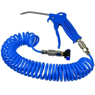 GEKO Luchtdrukpistoolset - 120 mm stalen mondstuk - 5 m slang - Snelkoppelingen