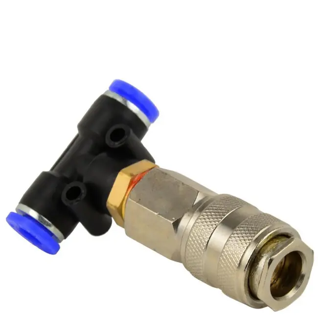 GEKO Luchtdrukpistoolset - 120 mm stalen mondstuk - 5 m slang - Snelkoppelingen