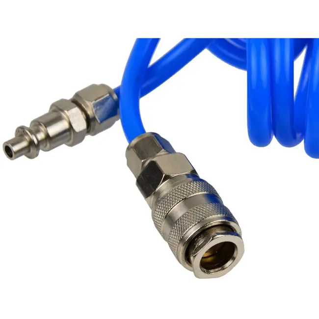 GEKO Luchtdrukpistoolset - 120 mm stalen mondstuk - 5 m slang - Snelkoppelingen