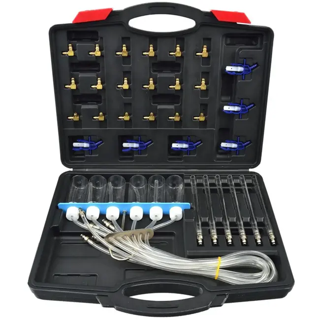 GEKO Flowmeter en adapterset - Common Rail diesel - Zwart - Inclusief 24 adapters