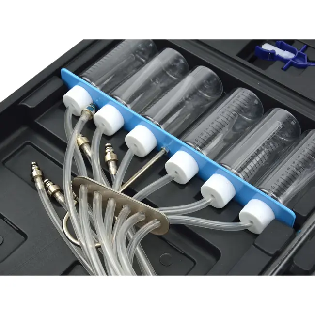 GEKO Flowmeter en adapterset - Common Rail diesel - Zwart - Inclusief 24 adapters