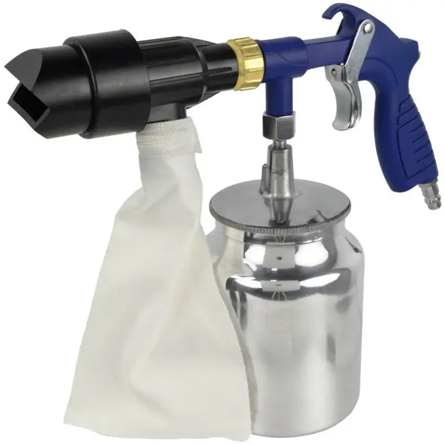 GEKO Recirculerende zandstraalpistool - Herbruikbare zak - 1000 ml tank - Inclusief 1 kg zand