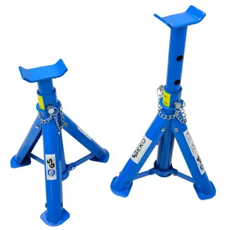 GEKO Opvouwbare assteunen - 2 ton - Veiligheidspin - Compact ontwerp - Hoogte verstelbaar - Set van 2