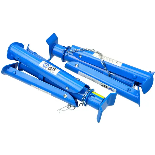 GEKO Opvouwbare assteunen - 2 ton - Veiligheidspin - Compact ontwerp - Hoogte verstelbaar - Set van 2