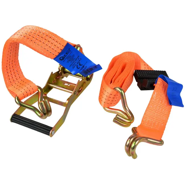 GEKO Ratelbanden met J-haken - 3 m - 4000 kg - 50 mm breed - Weerbestendig polyester