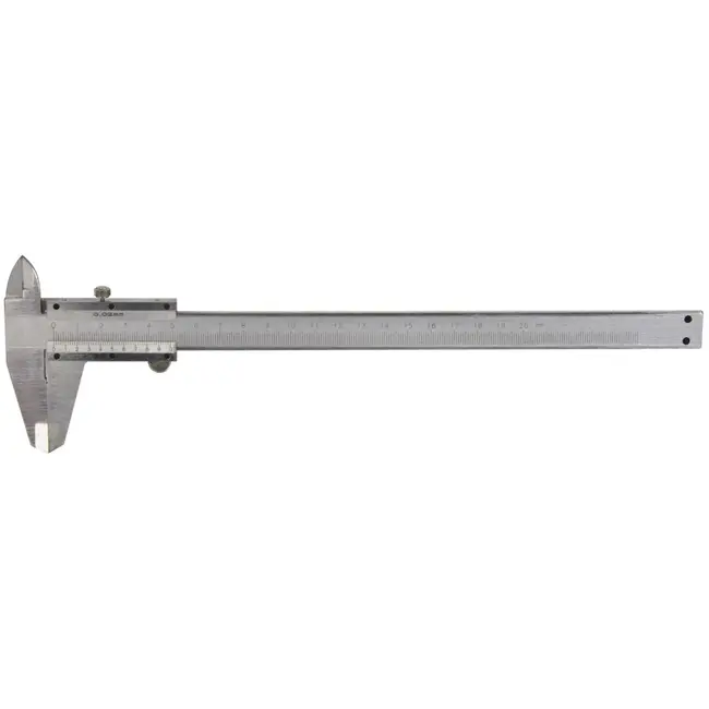 GEKO Vernier schuifmaat - precisie meting - roestvrij staal - 200 mm - 0,02 mm resolutie