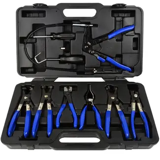 GEKO Plaatwerk tangenset - 9-delig - Extra bereik en vergrendeling - Inclusief opbergkoffer