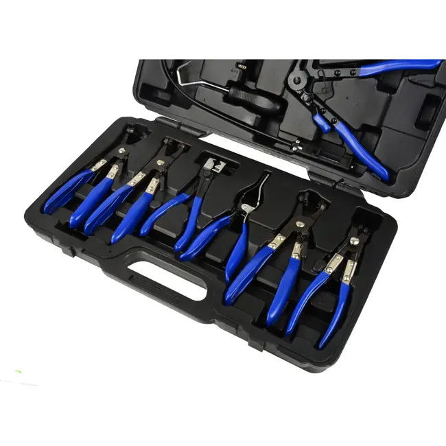 GEKO Plaatwerk tangenset - 9-delig - Extra bereik en vergrendeling - Inclusief opbergkoffer