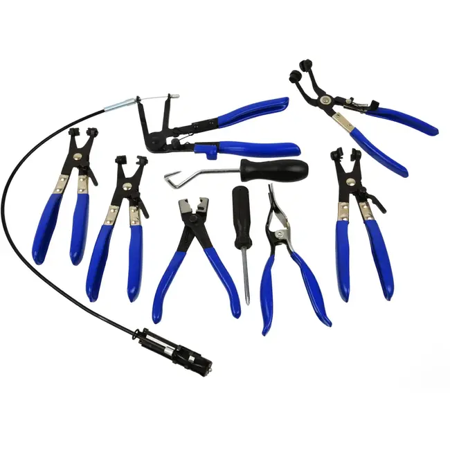 GEKO Plaatwerk tangenset - 9-delig - Extra bereik en vergrendeling - Inclusief opbergkoffer