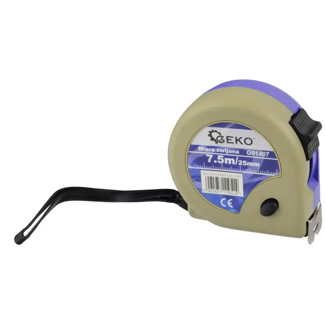 GEKO Meetlint - 7,5 m - Lockable - Antislip haak - Lichtgewicht ontwerp