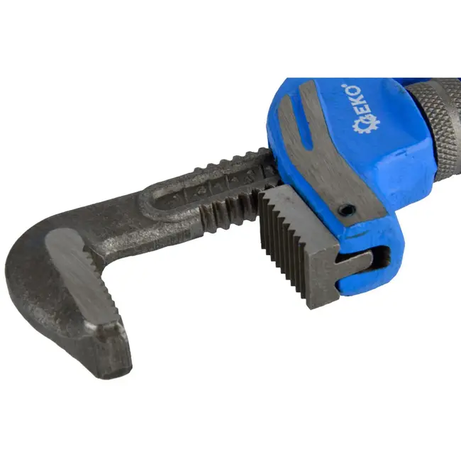 GEKO Heavy-duty pijpsleutel - eindstukken - compacte 30 cm - gietijzer - snelle kaakverstelling