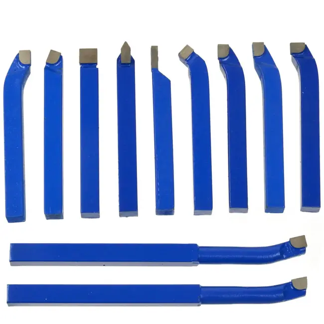 GEKO Draaigereedschapset - 11-delig - Carbide Tip - 8x8 mm - Inclusief Aluminium Koffer