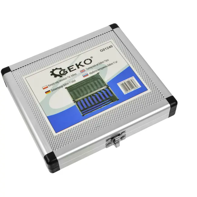 GEKO Draaigereedschapset - 11-delig - Carbide Tip - 8x8 mm - Inclusief Aluminium Koffer