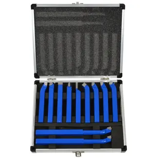 GEKO Draaigereedschapset - 11-delig - Carbide - 10x10 mm - Inclusief aluminium koffer