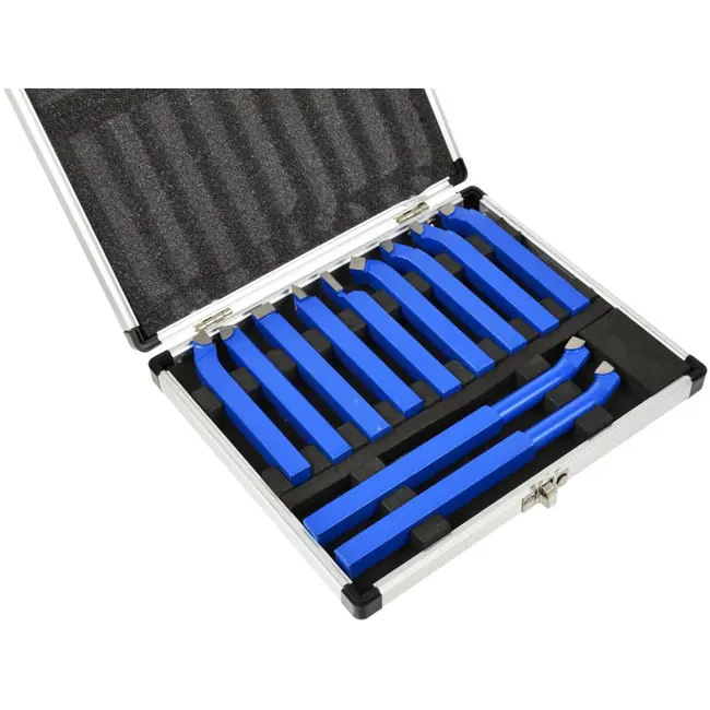 GEKO Draaigereedschapset - 11-delig - Carbide - 10x10 mm - Inclusief aluminium koffer