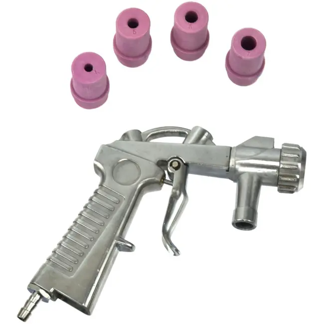 GEKO Zandstraalpistool - Aluminium - Inclusief 4 keramische mondstukken - 4-7 mm