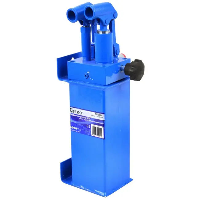 GEKO 30 ton werkplaatspers set - cilinder, 2-snelheden pomp, manometer en slang