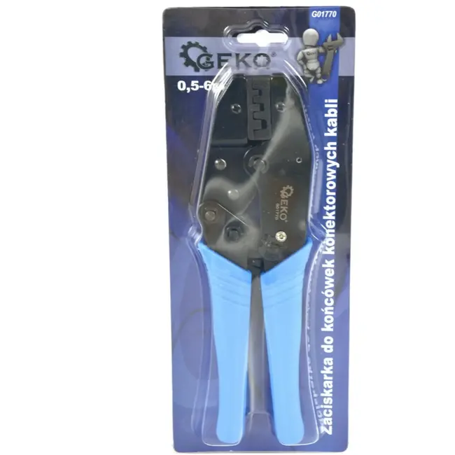 GEKO Rateltang voor geïsoleerde terminals - 0,5-6,0 mm² - Stalen bekken - Ergonomische handgrepen