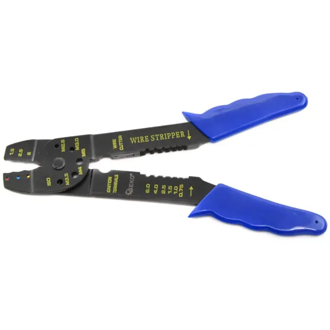 GEKO Draadstripper en krimptang - veelzijdig - 0,5-5 mm² - gehard staal