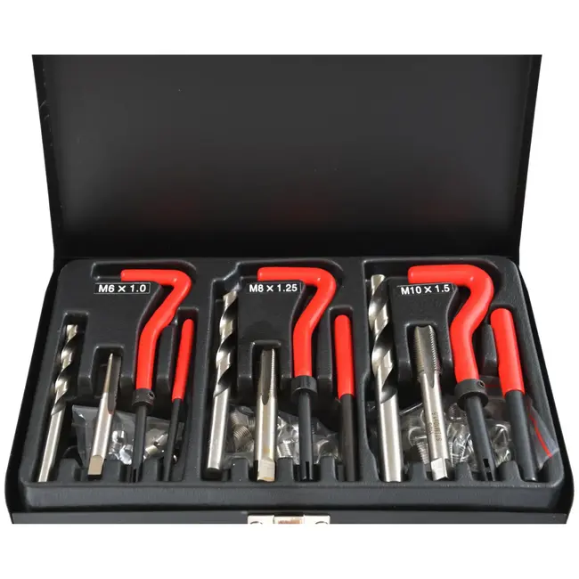 GEKO Draadreparatieset - 88-delig - M6-M10 - HSS staal - Inclusief metalen koffer