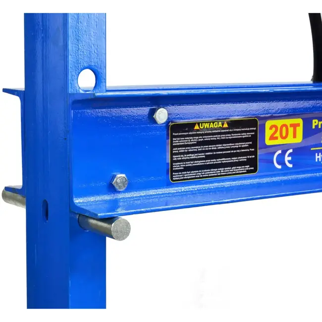 GEKO Hydraulische werkplaatspers - 20 ton - 2-snelheden handpomp - verstelbare werkhoogte - drukmeter inbegrepen