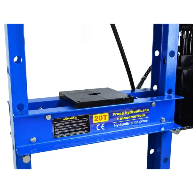 GEKO Hydraulische werkplaatspers - 20 ton - 2-snelheden handpomp - verstelbare werkhoogte - drukmeter inbegrepen