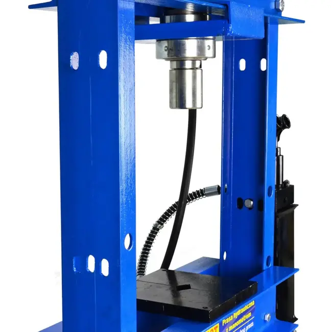 GEKO Hydraulische werkplaatspers - 20 ton - 2-snelheden handpomp - verstelbare werkhoogte - drukmeter inbegrepen