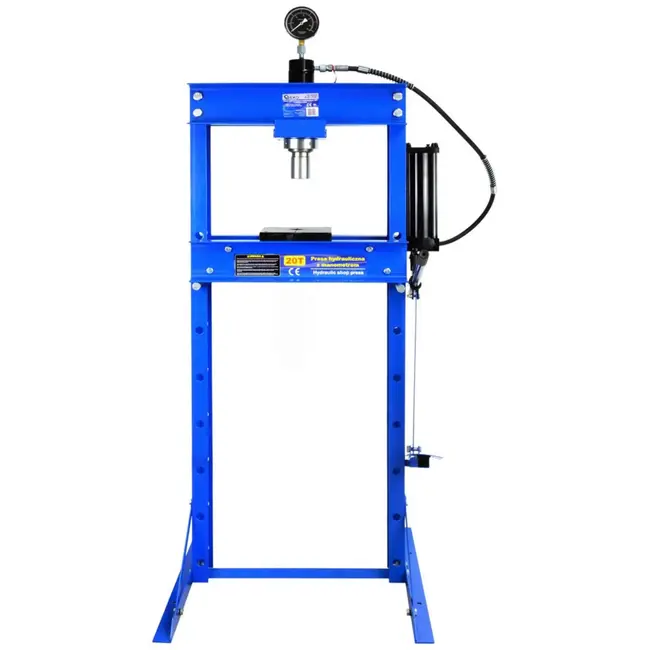 GEKO Hydraulische werkplaatspers - 20 ton - voetbediening - met manometer - verstelbare werkhoogte