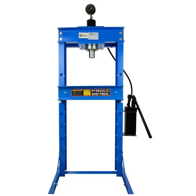 GEKO Hydraulische werkplaatspers - 30 ton - 2-snelheden handpomp - verstelbare hoogte - met drukmeter