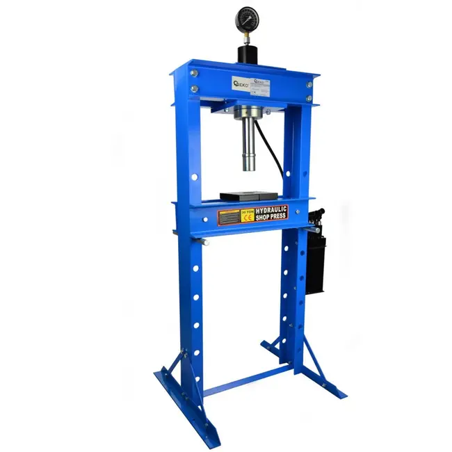 GEKO Hydraulische werkplaatspers - 30 ton - 2-snelheden handpomp - verstelbare hoogte - met drukmeter