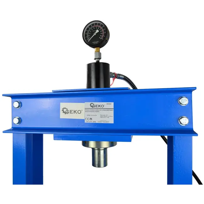 GEKO Hydraulische werkplaatspers - 30 ton - 2-snelheden handpomp - verstelbare hoogte - met drukmeter