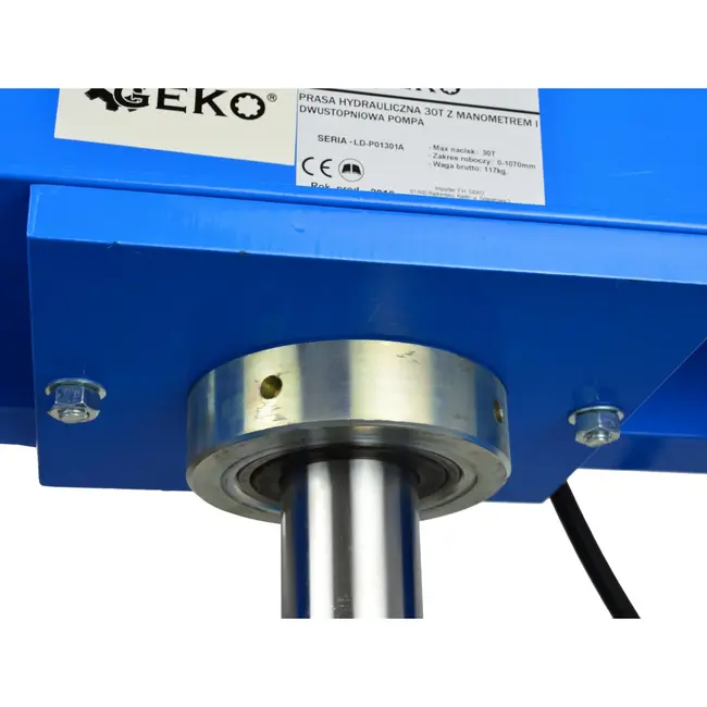 GEKO Hydraulische werkplaatspers - 30 ton - 2-snelheden handpomp - verstelbare hoogte - met drukmeter