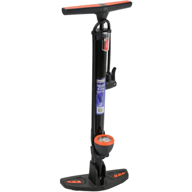 GEKO Handpomp - Staal - Met Manometer - 38x525 mm - Duale Ventielkop