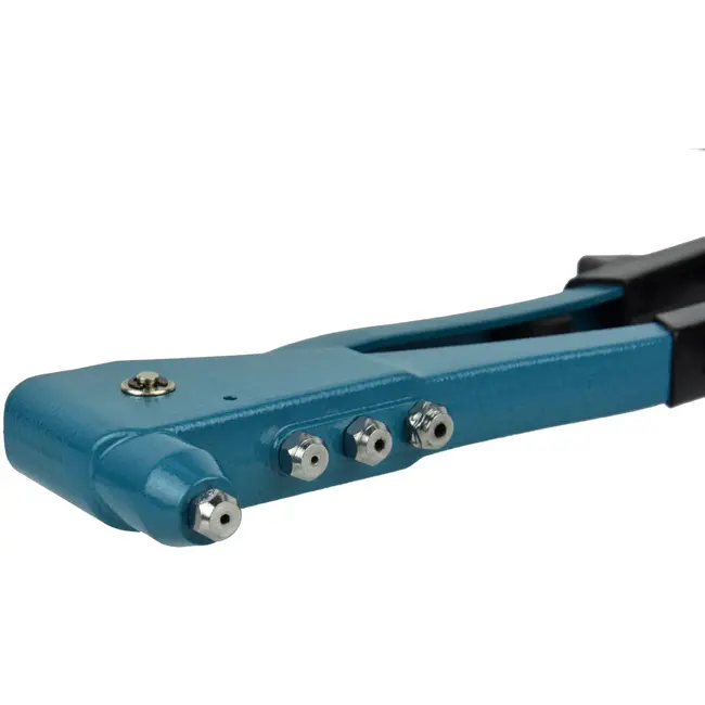 GEKO Handpopnageltang - Staalconstructie - Ergonomische greep - 260 mm - 4 verwisselbare koppen