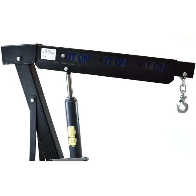 GEKO Motorlift - 3 ton - Verstelbare giek - Zware wielen - Veiligheidsmechanisme