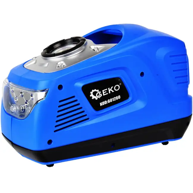 GEKO Mini luchtcompressor - krachtig 100W - met zaklamp - 12/230V - compact en veelzijdig