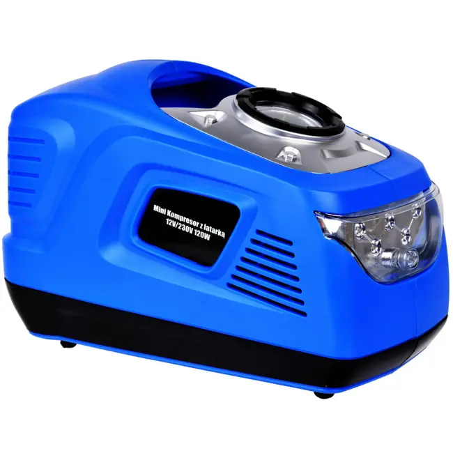 GEKO Mini luchtcompressor - krachtig 100W - met zaklamp - 12/230V - compact en veelzijdig