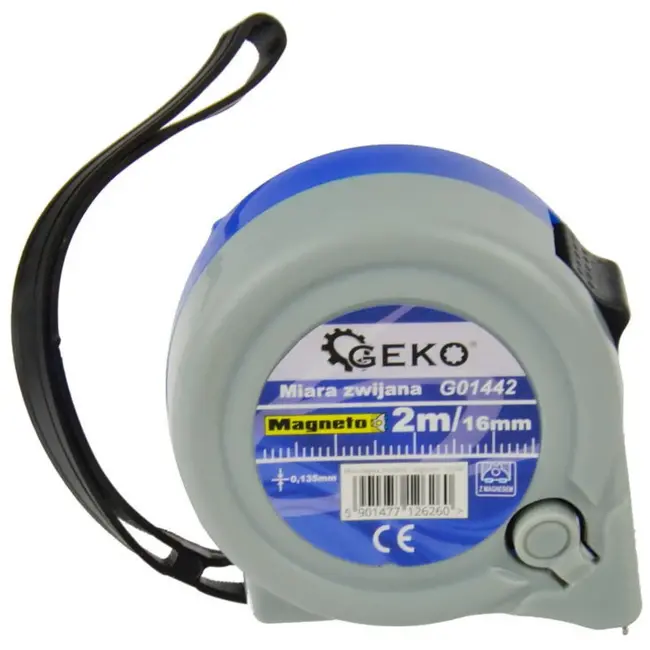 GEKO Magnetische meetlint - 2m - 16mm - ABS behuizing - Stalen blad