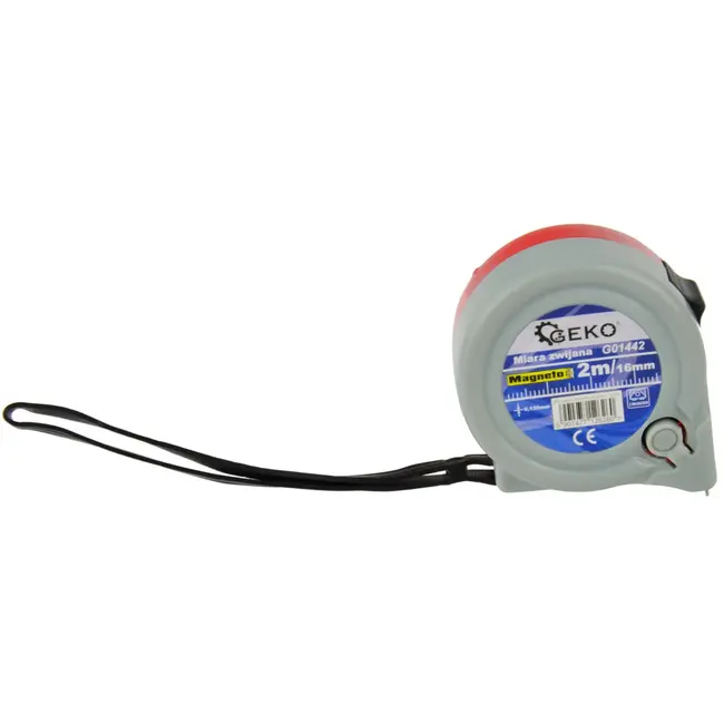 GEKO Magnetische meetlint - 2m - 16mm - ABS behuizing - Stalen blad